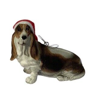 Basset Hound Christmas Holiday Ornament Sandicast